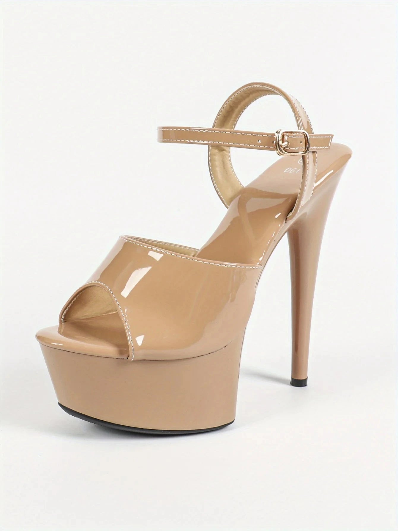Leather Slim High-heel- Khaki Color Ohberri