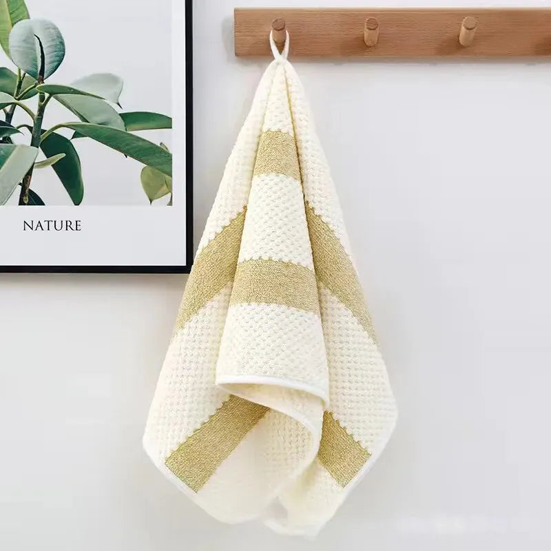 Bath Towel Washcloth Cotton Towel Solid Color Soft Absorbent Towels Multipurpose Use For Hotel Bathroom - Ohberri