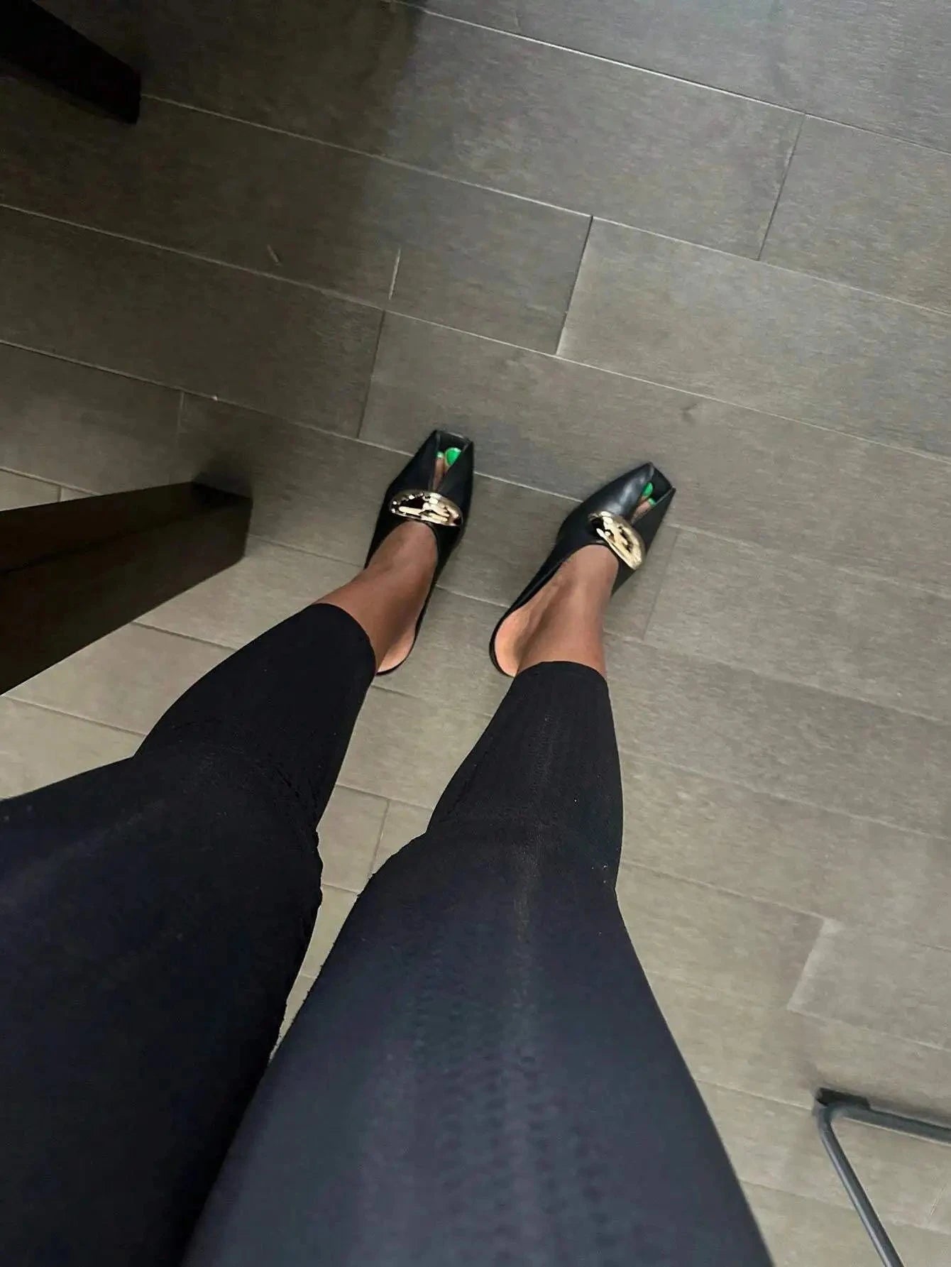 Metal Decoration Stiletto High Heels Slingback Pumps Ohberri