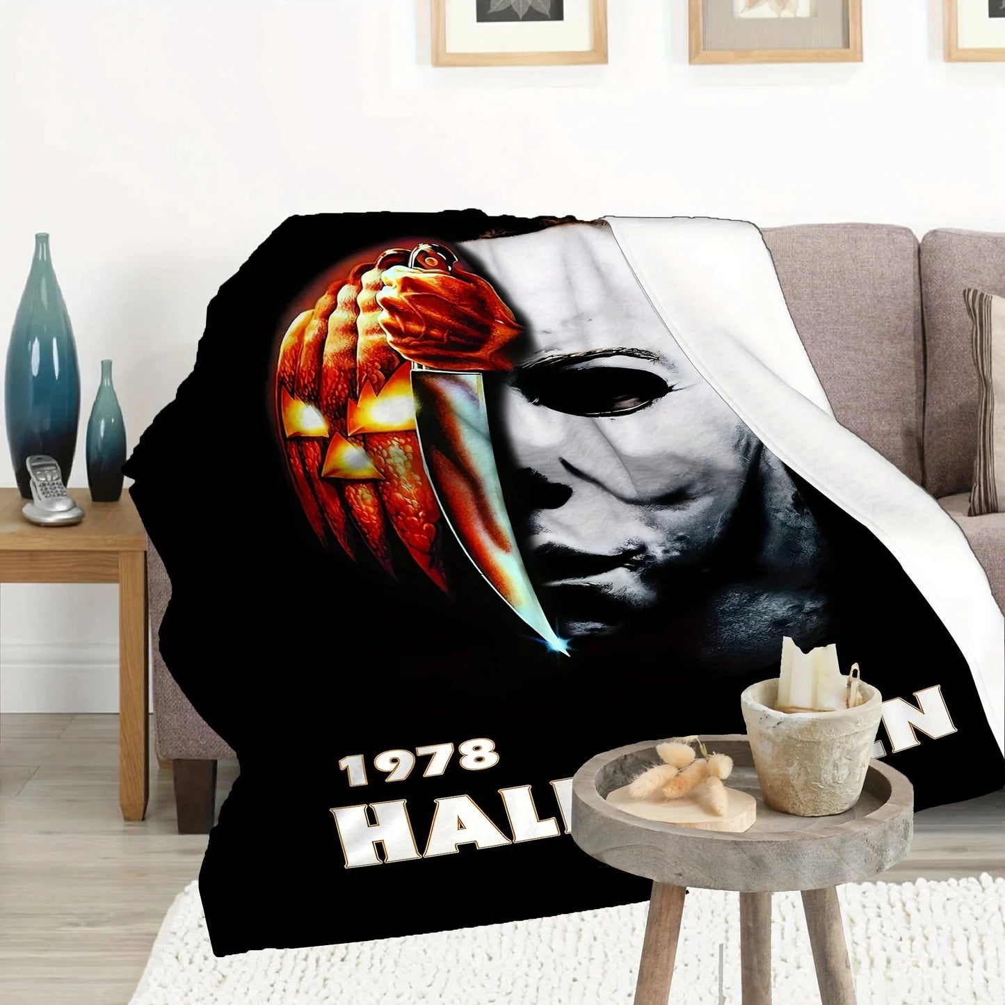 Halloween Horror Movie Throw Blanket Ohberri