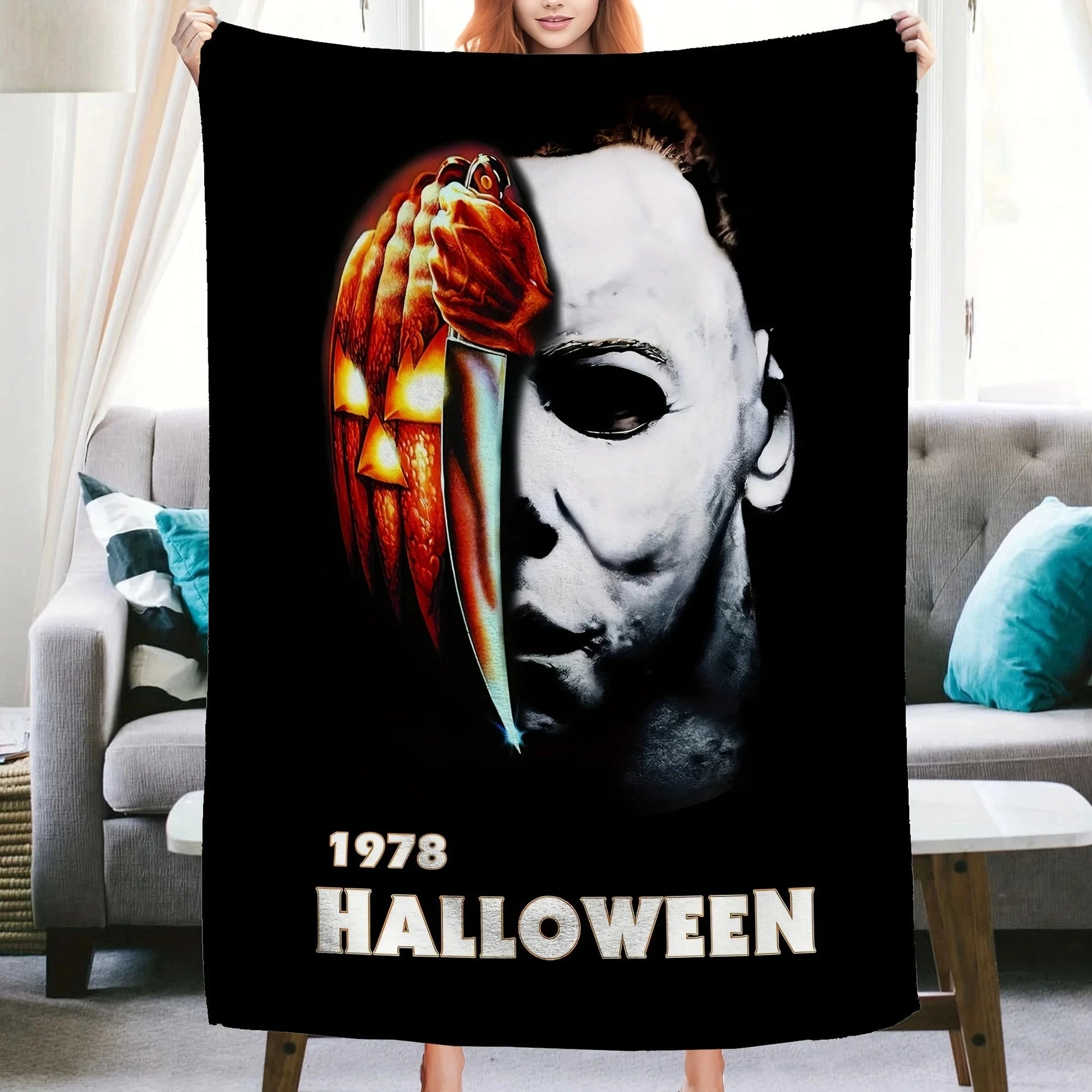 Halloween Horror Movie Throw Blanket Ohberri