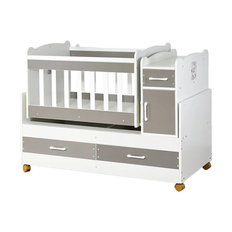 Wooden Baby Crib with Removable Drawers - Ohberri