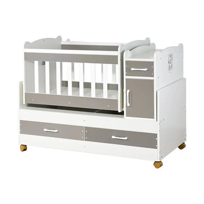 Wooden Baby Crib with Removable Drawers - Ohberri
