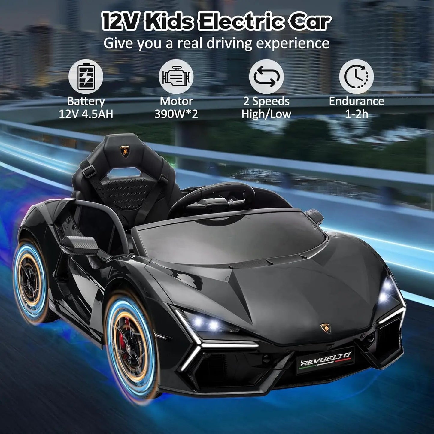Ride On Car for Kids Licensed Lamborghini Revuelto Electric Vehicle 12V Battery Powered Ohberri