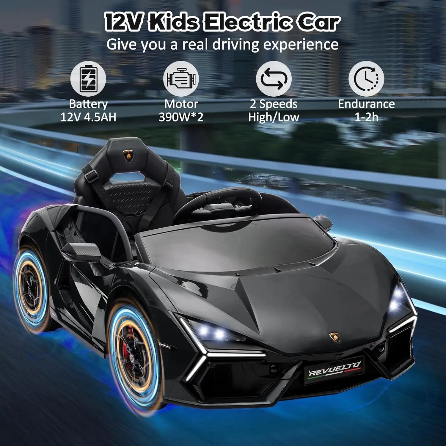 Ride On Car for Kids Licensed Lamborghini Revuelto Electric Vehicle 12V Battery Powered Ohberri