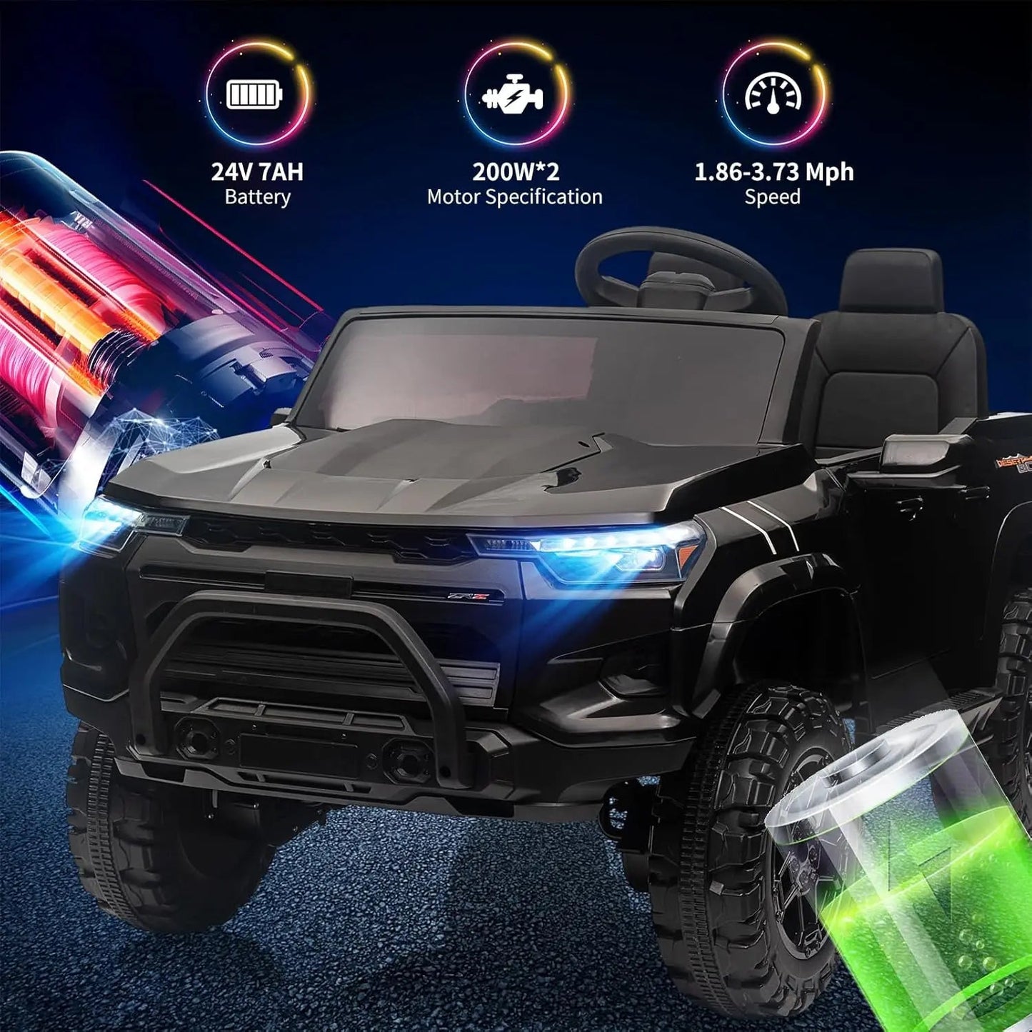 24V 2 Seater Kids Ride On Truck Electric Ride On Car with Remote Control Ohberri