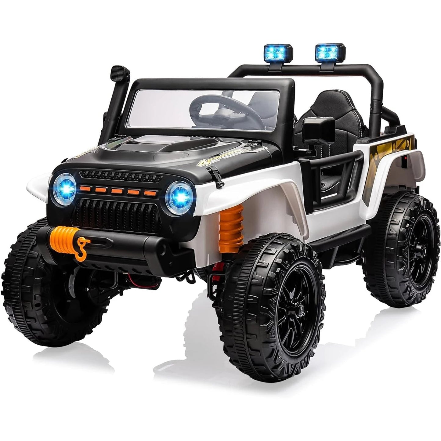 2 Seater Electric Truck with Remote Control 4.3 MPH Max Speed Bluetooth 4WDS Led Headlight & Music Ohberri