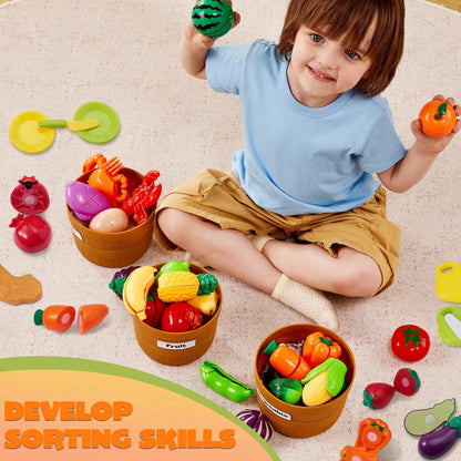 60 pcs Play Food Set for Kids Kitchen Ohberri