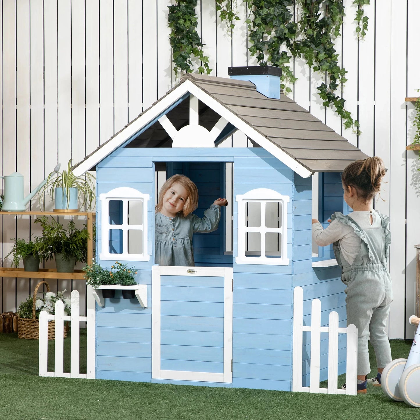 Playhouse for Kids Outdoor, Country Style Wooden Ohberri