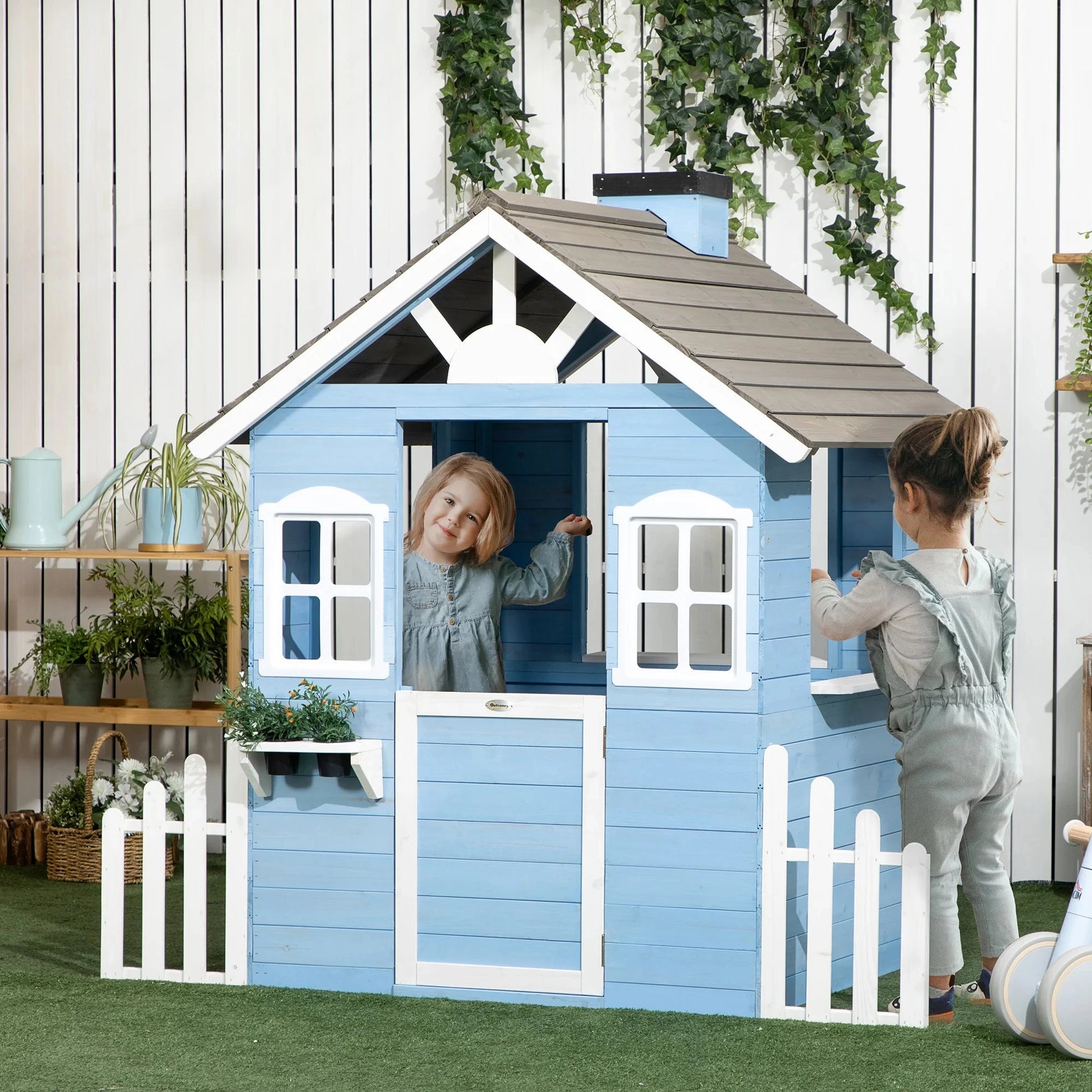 Playhouse for Kids Outdoor, Country Style Wooden Ohberri