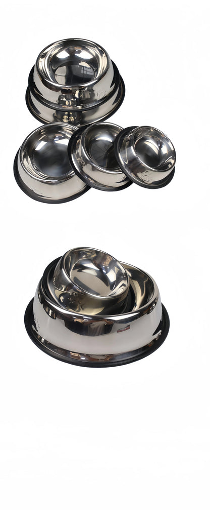 Pet Dog Cat Stainless Steel Bowl Pet Feeding Bowl Cat and Dog Drinking Bowl Metal Feeder Bowl Durable Easy To Clean 6 Sizes Ohberri