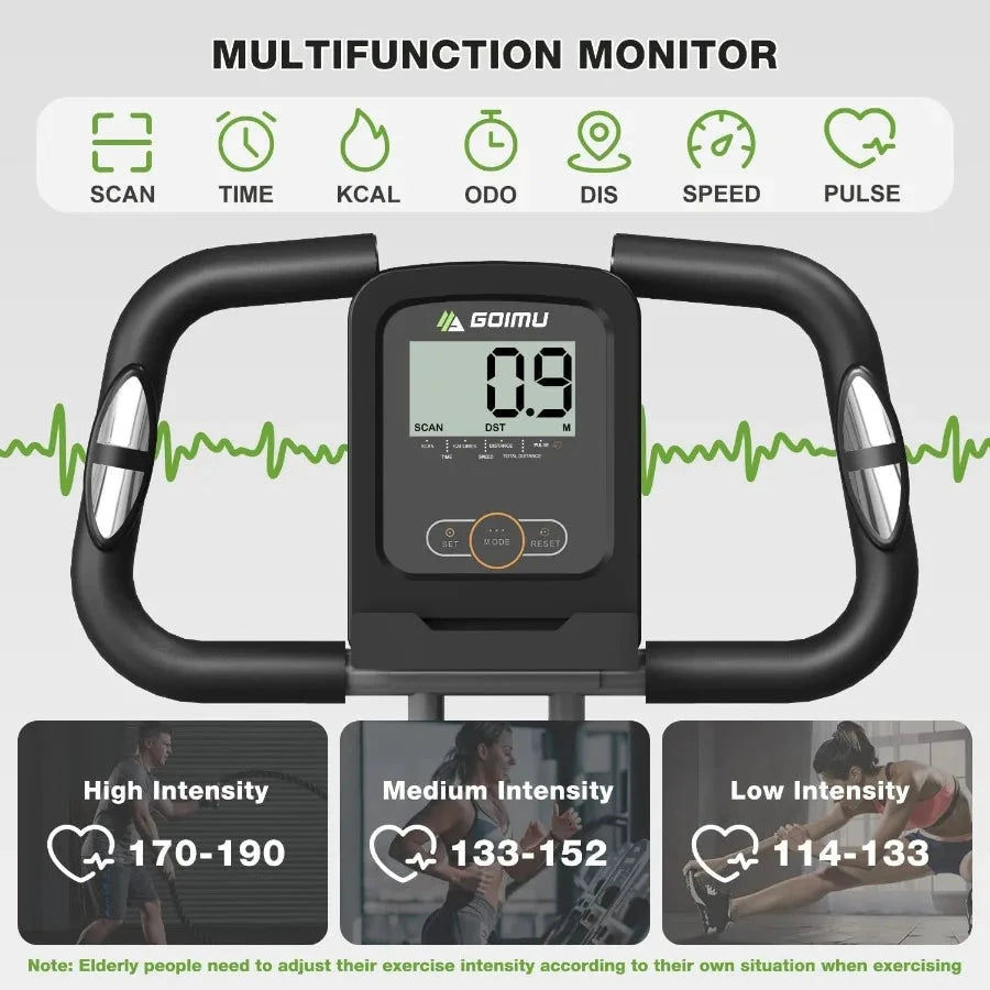 Exercise Bike 5 in 1 Foldable Stationary Bike 16 level Adjustable Ohberri