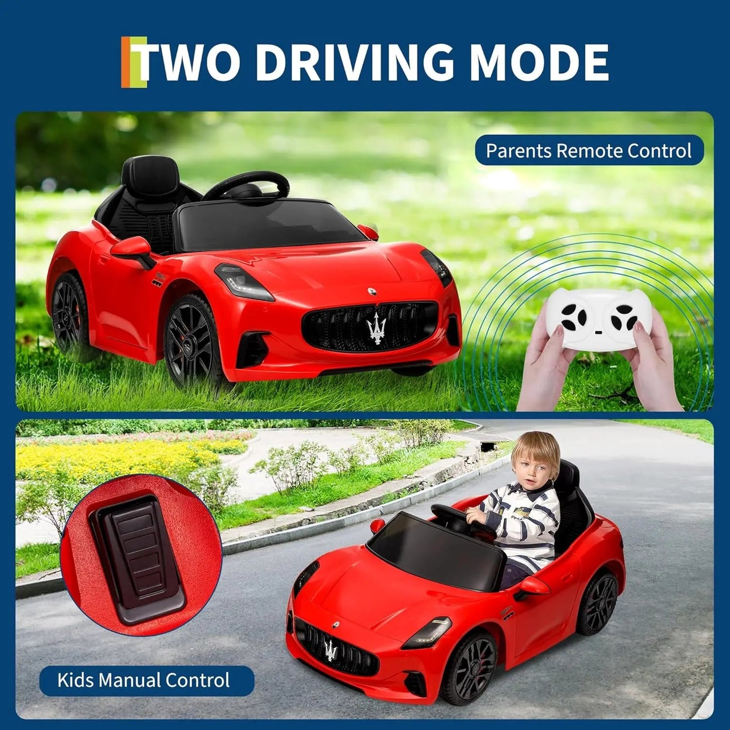 Maserati Electric Ride-On Toy Car with Remote Control Ohberri