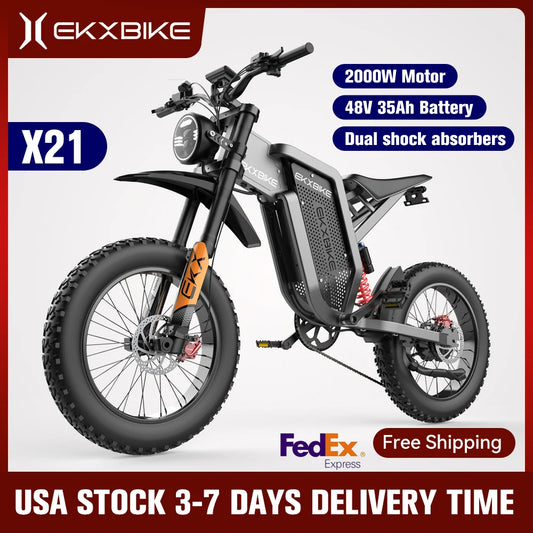 Electric Bike 2000W 48V35AH 55km/h 20“*4.0 Off Road Mountain Ebike - Ohberri