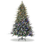 6Ft/7.5Ft/9Ft Pre-Lit Snow Flocked Christmas Tree 8-Modes LED Lights Prelit Artificial Tree With Fake Pine Cones Ohberri