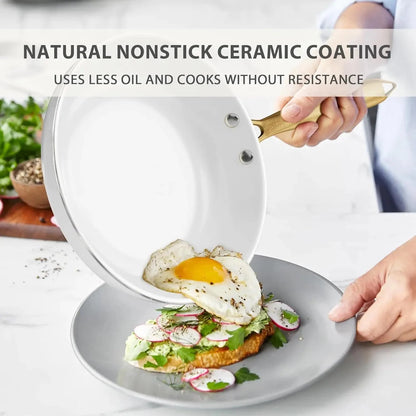 Pots and Pans Set Non Stick - Ceramic Cookware Set with Cooking Utensils Set, Non Toxic Ohberri