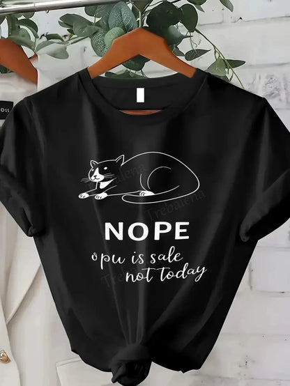 Cute Cat T-Shirt "Nope, Not Today" Ohberri