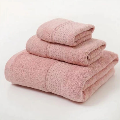 3pcs Luxurious Cotton Towel Set Ultra Soft Highly Absorbent Includes 1 Bath Towels 1 Hand Towels 1 Washcloths - Ohberri