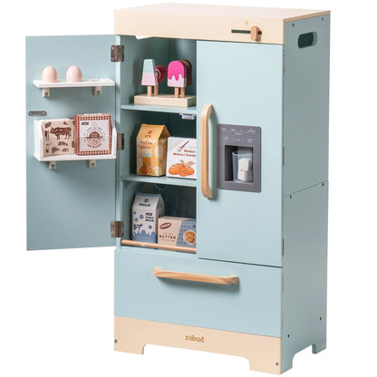 Play Kitchen Refrigerator with Ice Dispenser -Blue - Ohberri