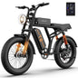 1500W Peak Electric Mountain Bike 48V 15.6Ah 28MPH 100 Mile Range 20X4" Fat Tire - Ohberri
