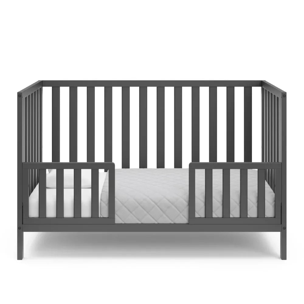 Sunset 4-in-1 Convertible Baby Crib, Gray - Ohberri