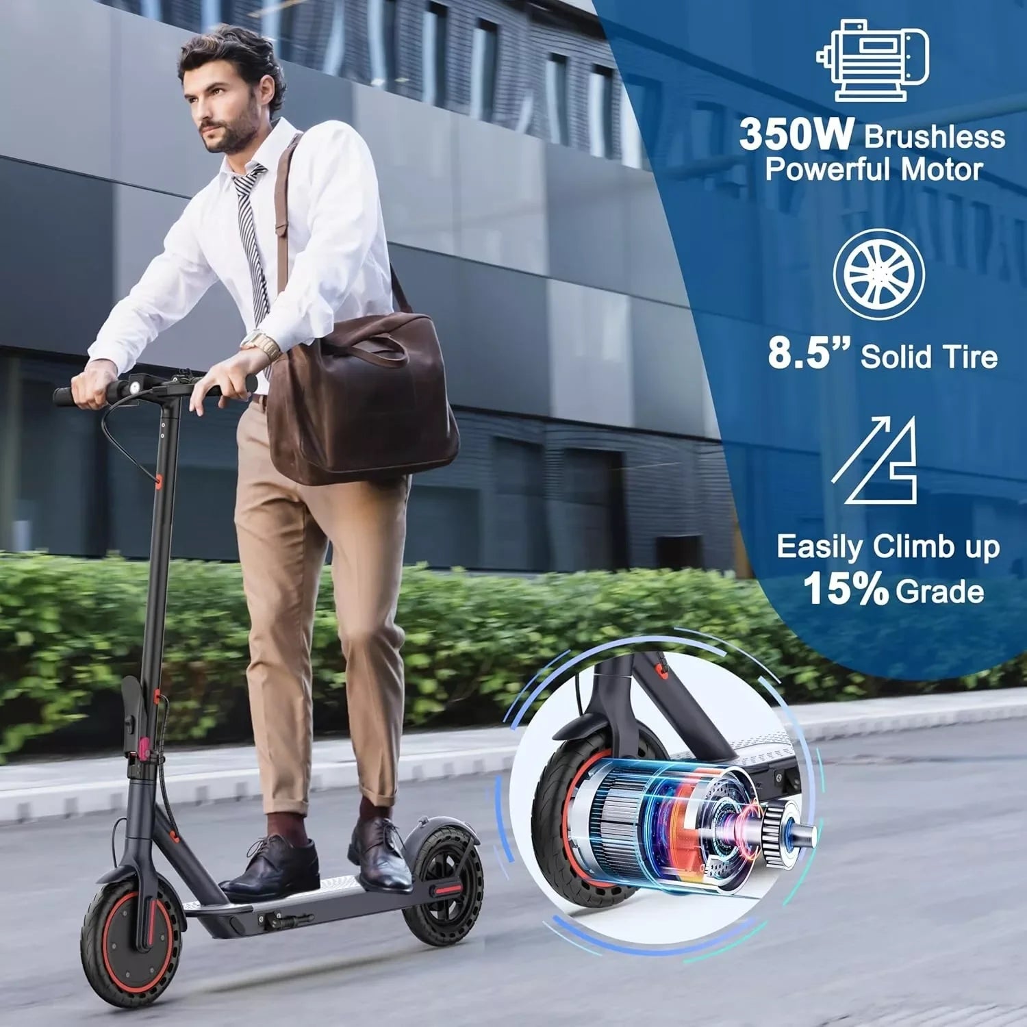 350W 19mph APP Smart Control Scooter 8.5inch tire 16miles Max Range Ohberri