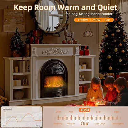 78" electric fireplace with mantel,farmhouse tv stand with 30" electric fireplaces heater Ohberri