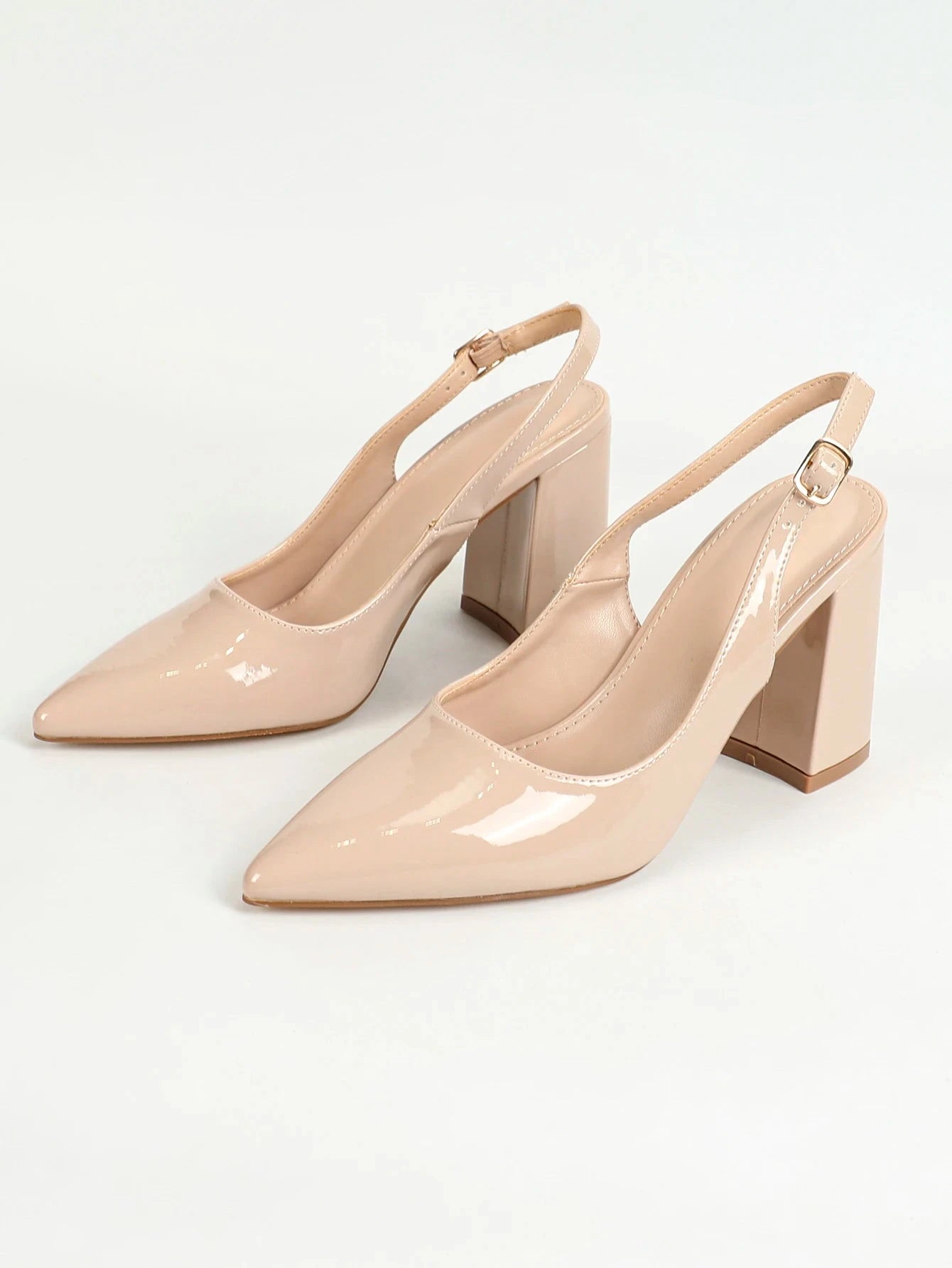 Women's Slingback Closed Toe Block Chunky Low Heel Pumps Ohberri