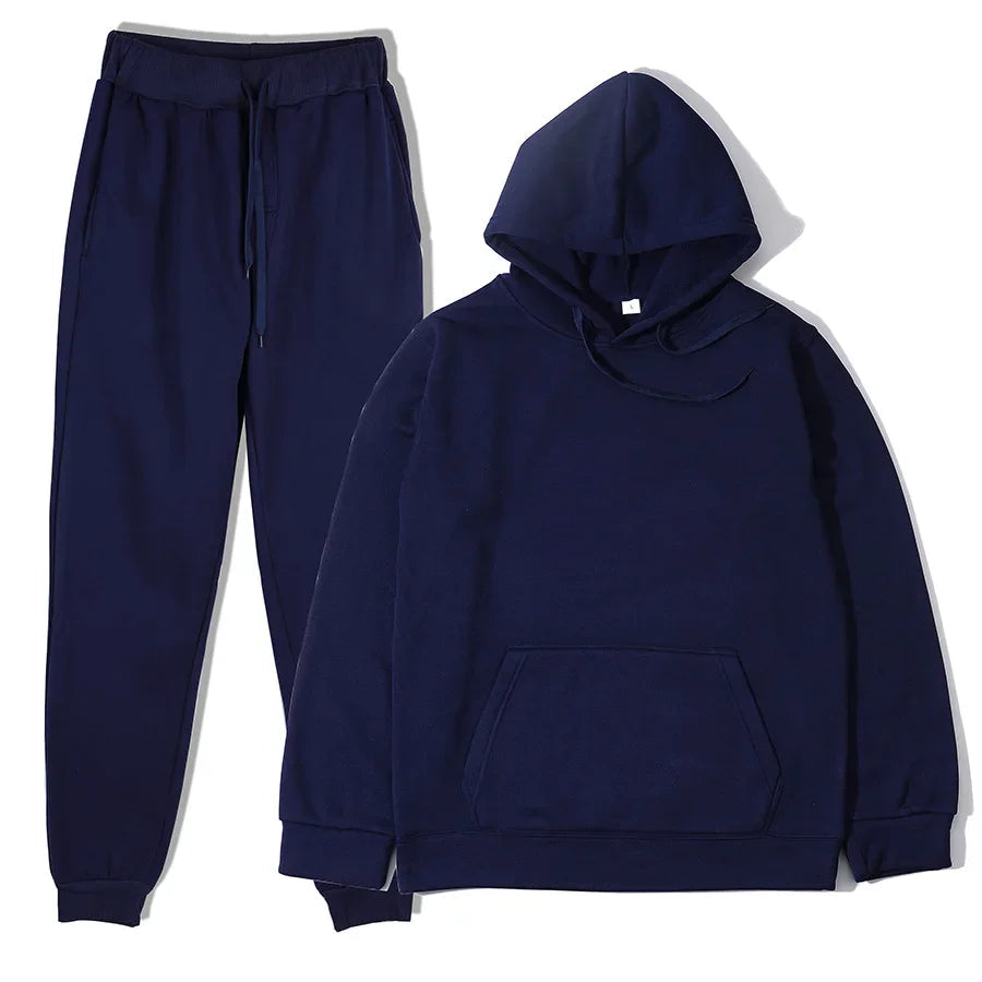 Men Tracksuit Casual Joggers Hooded Sportswear Jackets And Pants Ohberri