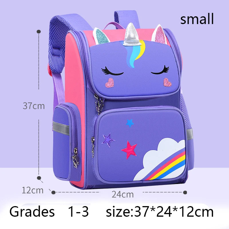 Kid Backpack for Girl Unicorn Children Rainbow Eyes School Bag Ohberri