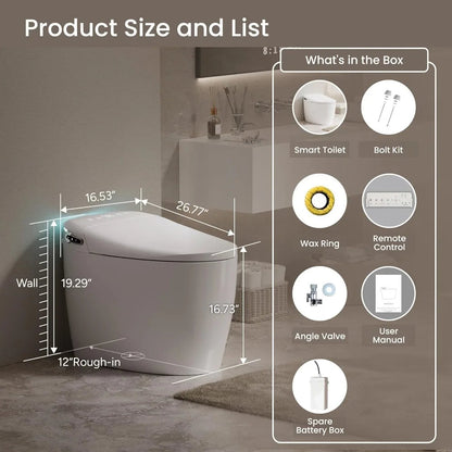 Smart Toilet, One Piece Toilet Elongated, Auto Flushing Bidet Toilet with Heated Seat Ohberri