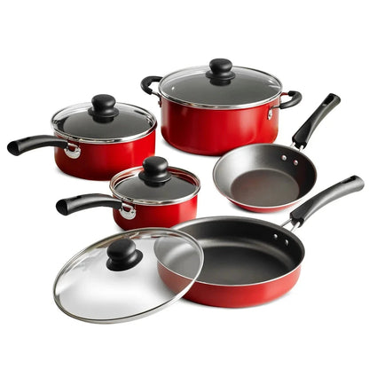 9 Piece Nonstick Cookware Set with Tempered Glass Lids Ohberri