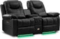 Power Reclining Sofa – Electric Double RV Sofa with LED Lights - Ohberri