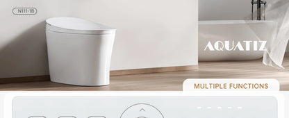 AQUATIZ Intelligent Toilet Power Flush Comfort Height Smart Toilet with Built-In Bidet, ADA Compliant N111-1B Ohberri