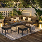 Aluminum Patio Furniture Set, Modern with Dark Grey Cushions - Ohberri