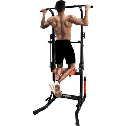 Power Tower Pull Up Bar Station Assistive Trainer, Multi-Function Adjustable Height Dip Station Ohberri