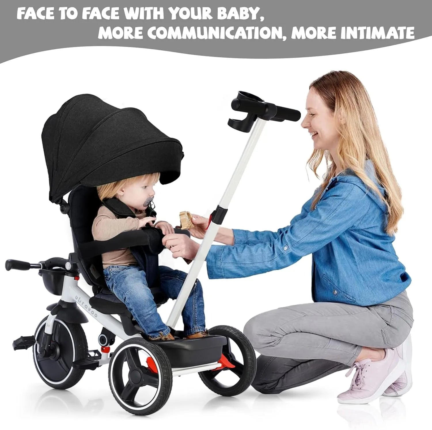 Tricycle Stroller Bike , 5-in-1, Adjustable Canopy, Sitting & Lying,Celerity - Ohberri