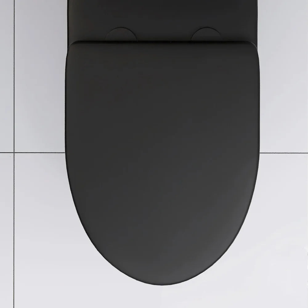 Matte Black Elongated One Piece Toilet Dual Flush 1.1/1.6 GPF Water Saving Map 1000g,Matte Black Ohberri