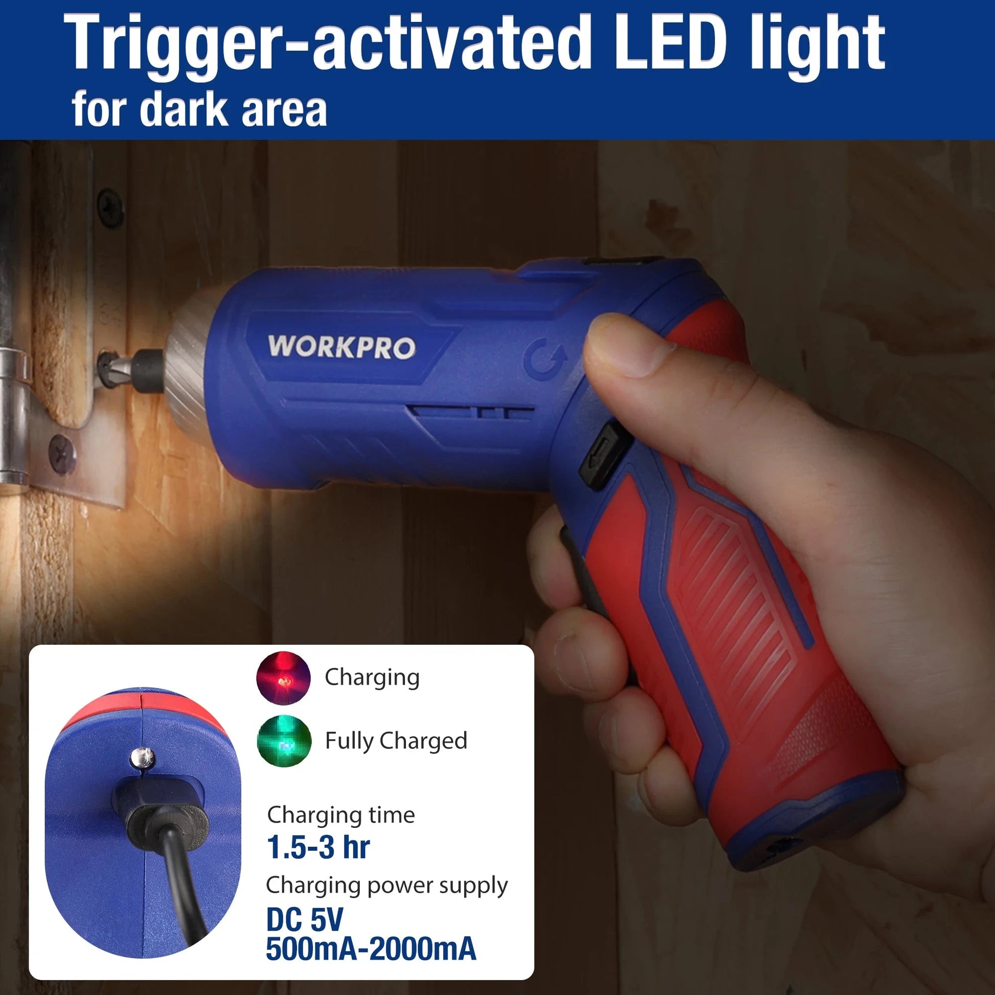 WORKPRO 3.7V Electric Screwdriver with 18pc Tool Kit Ohberri