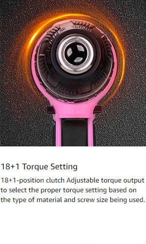 DEKO Pink Drill Tool Kit Set: 20V Cordless Power Drill Tool Box with Battery Electric Drill Driver Ohberri