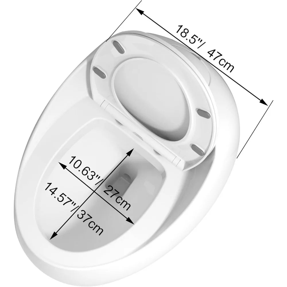 Egg-Shaped One-Piece Toilet 1.28 GPF Low-Flush Toilet with SoftClose Seat, Quiet Flushing & Space-Saving Design – Glossy White, Ohberri