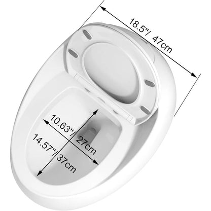 Egg-Shaped One-Piece Toilet 1.28 GPF Low-Flush Toilet with SoftClose Seat, Quiet Flushing & Space-Saving Design – Glossy White, Ohberri