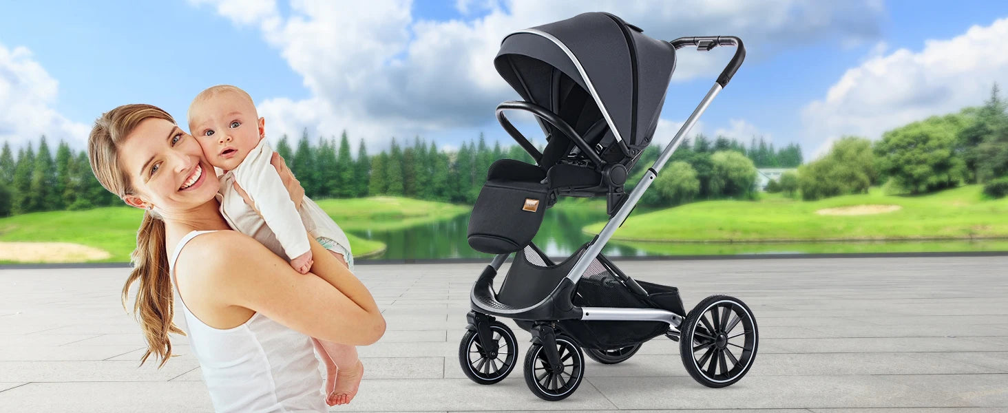 Baby Stroller Reversible Seat with Bassinet Mode - Ohberri