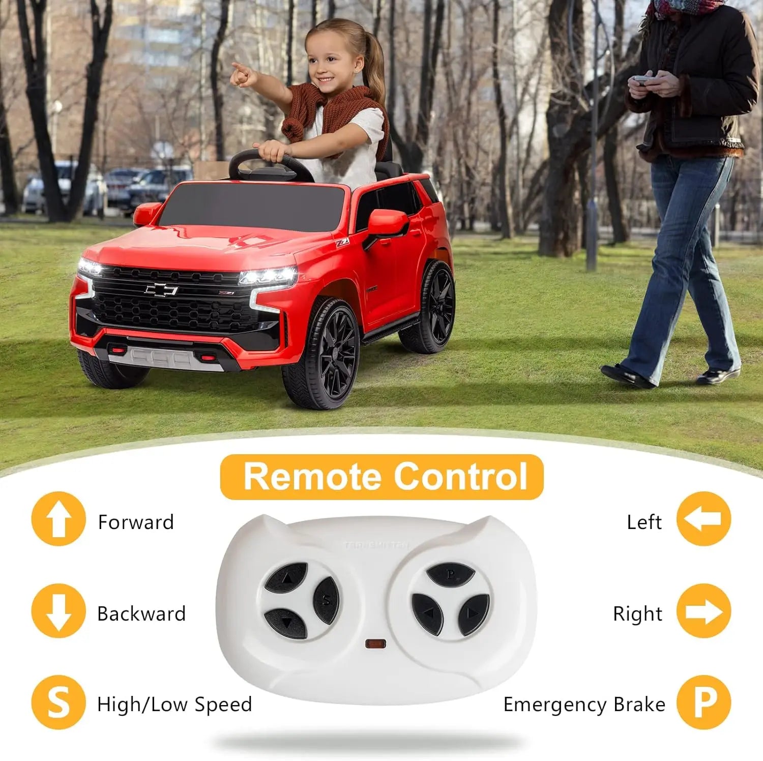 12V Ride on Car w/Remote Control, Licensed Chevrolet Tahoe Ohberri