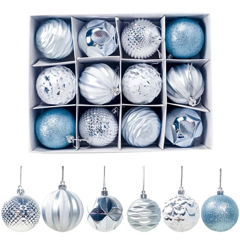 12pcs 6cm Assorted Christmas Ball Pendant Ball Ornament Set Ohberri