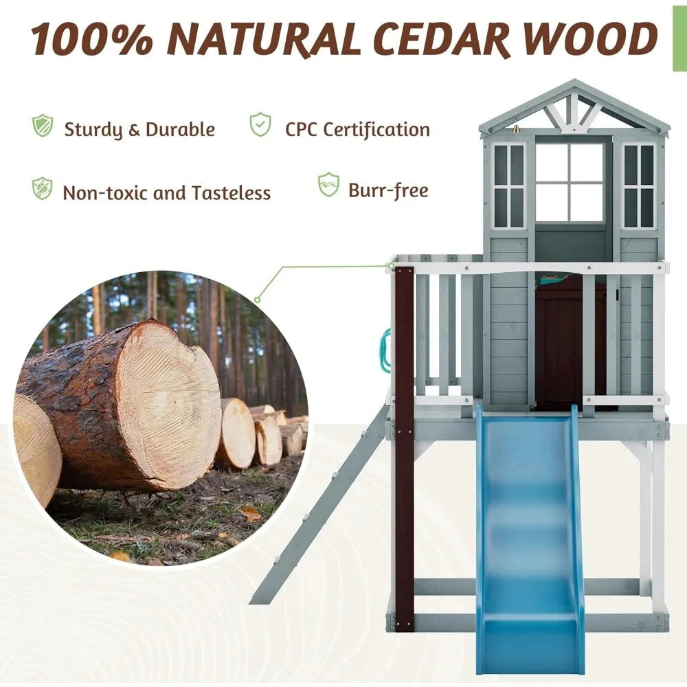 Outdoor Playhouse, Cedar Wooden Ohberri