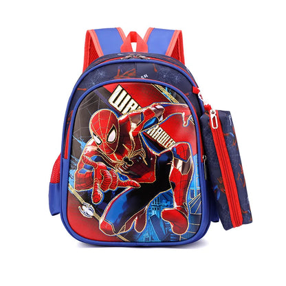 Disney Spiderman Unisex Backpacks Large Capacity Gilding Print Schoolbag For Children's Gifts With Pen Case - Ohberri