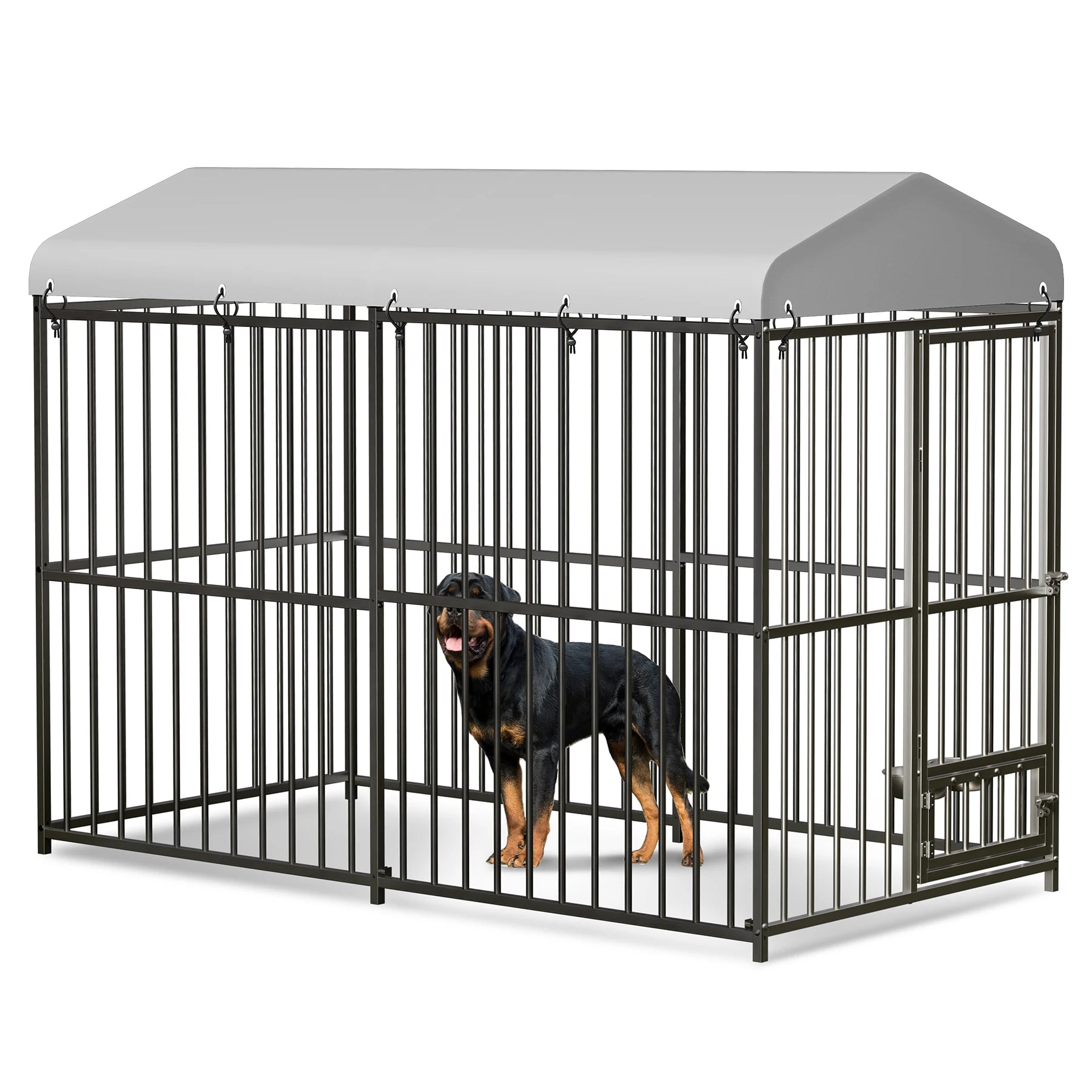 Large Dog Kennel Outside Heavy-Duty Outdoor with Roof, Double Lock, Enclosures with UV-Resistant Ohberri
