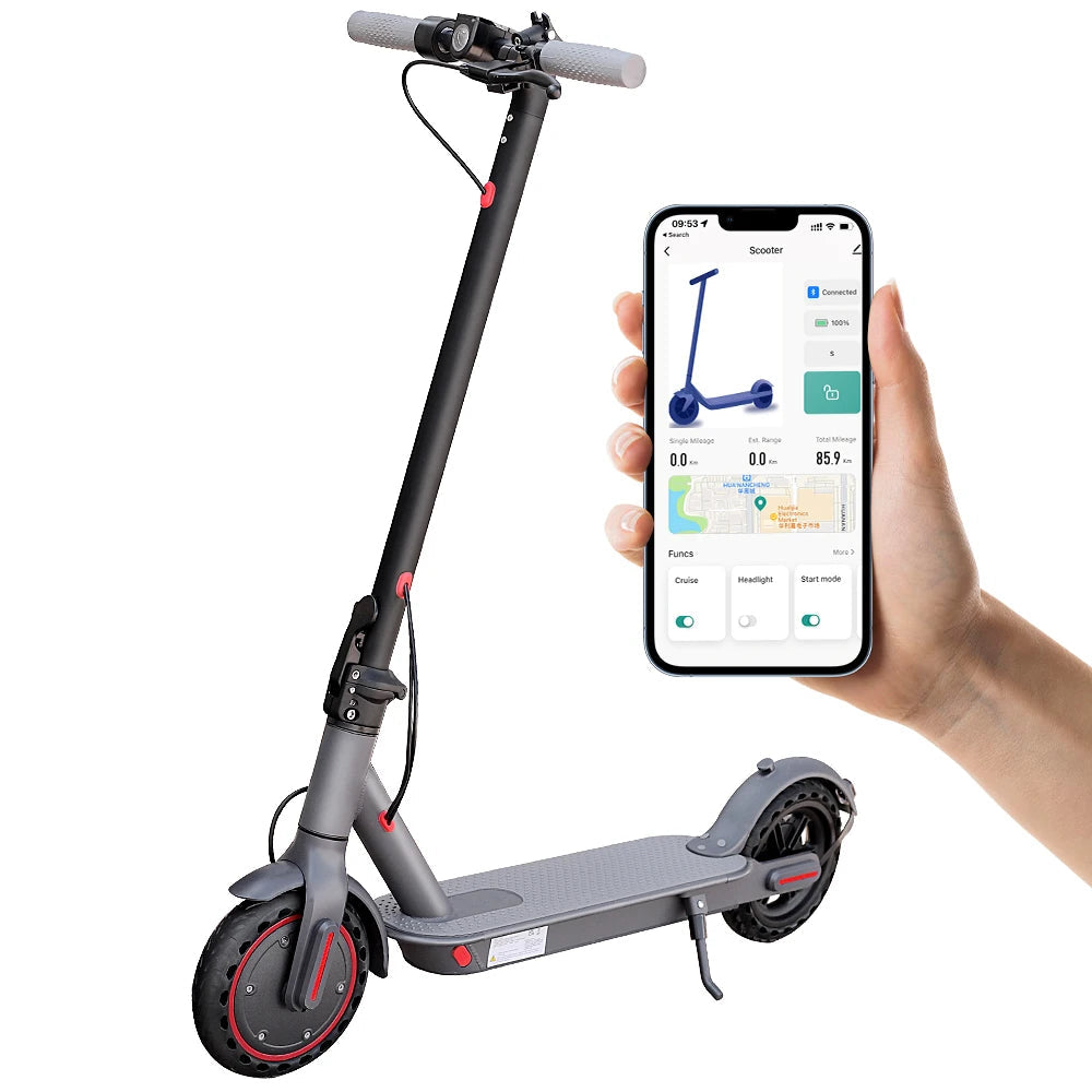 Electric Scooter 350W 19mph APP Smart Scooter Shock-absorbing Anti-skid ‎8.5 Inches Folding waterproof Ohberri