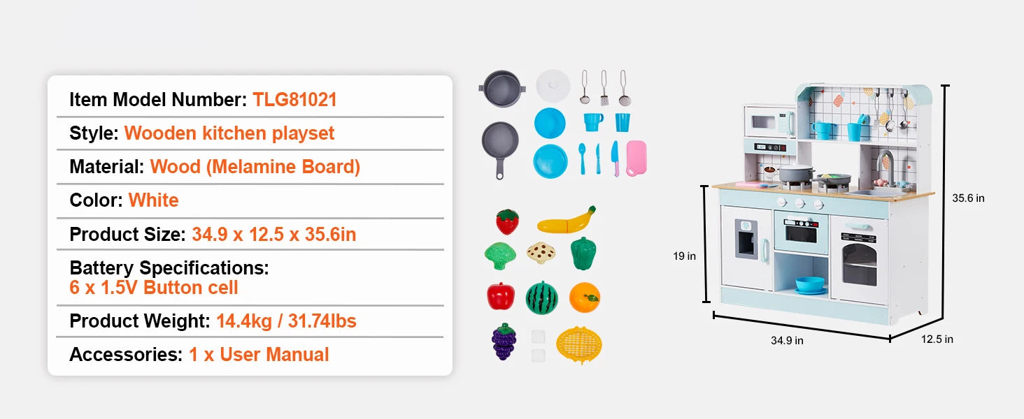 Kitchen Play Set Simulated Cooking Food Tableware - Ohberri
